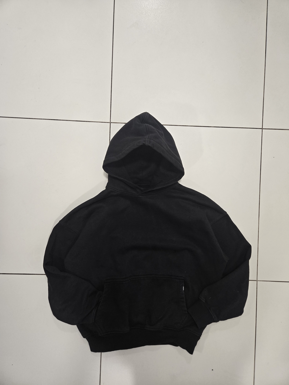 HOURS 480 GSM Fleece Black Crewneck Hoodie Sweater